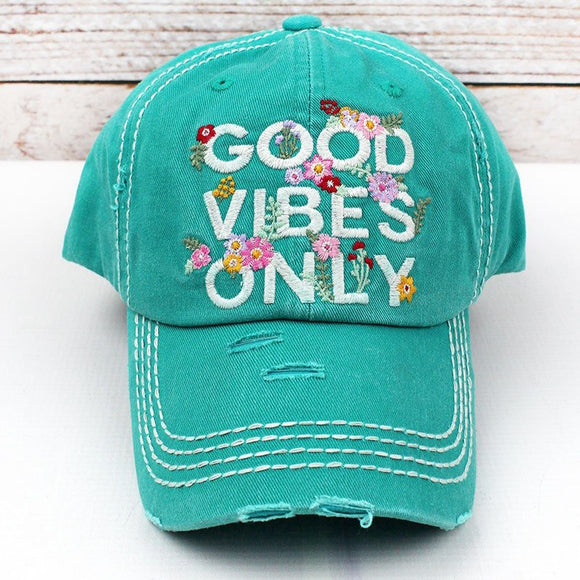 'Good Vibes Only' Cap- multiple colors