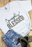 Simply Blessed Leopard Tri-blend V neck T-shirt