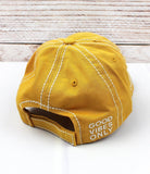 Distressed Yellow 'Good Vibes Only' Cap