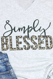 Simply Blessed Leopard Tri-blend V neck T-shirt